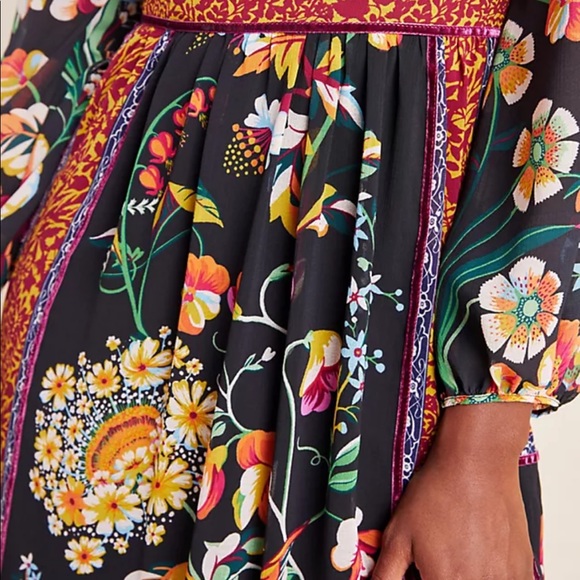 Anthropologie Adair Velvet-Trimmed Midi Dress - Picture 5 of 9